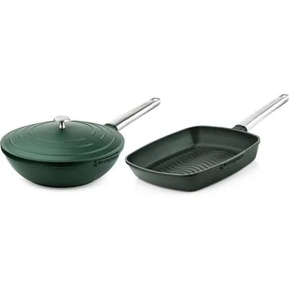 Westinghouse Pannenset - Wokpan 28cm + Grillpan 28cm - Groen