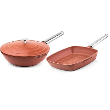 Westinghouse Pannenset - Wokpan 28cm + Grillpan 28cm - Rood