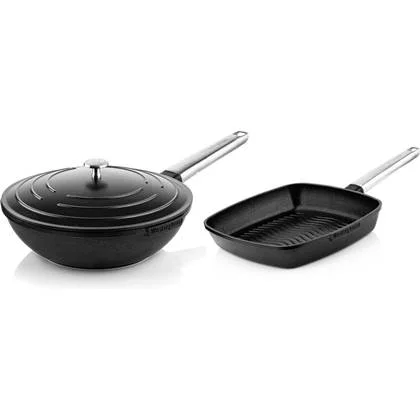 Westinghouse Pannenset - Wokpan 28cm + Grillpan 28cm - Zwart