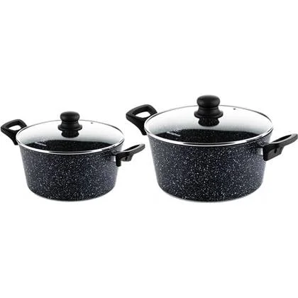 Westinghouse Pannenset - Zwart Marmer Braadpan 24cm+28cm - Kookpannen