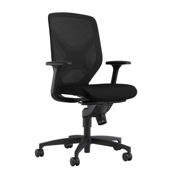 Wilkhahn IN draaistoel 184/7 - Racer zwart (37/99) - met zitdiepteverlenging - Wielen voor zachte bodem