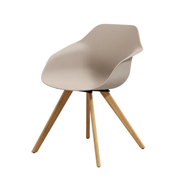 Wilkhahn Yonda Universele stoel met houten poten - grijs beige