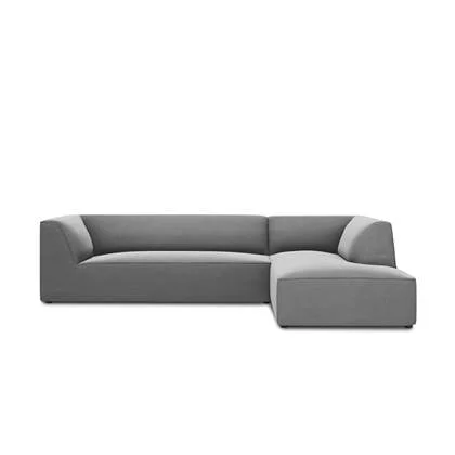 Windsor & Co Sao Hoekbank met Chaise Longue Rechts - 4-zits - Velvet - Grijs