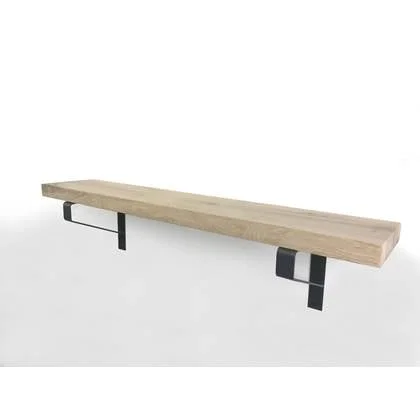 Woodbrothers Eiken wandplank massief recht 100cm op 30cm diepe dragers