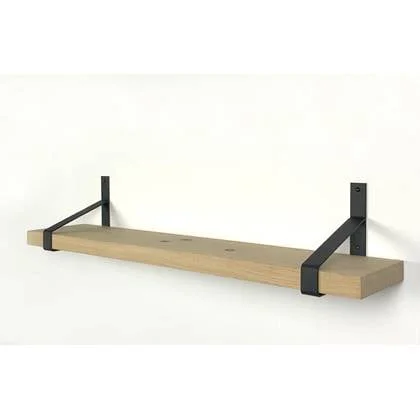 Woodbrothers Eiken wandplank massief recht 120x25cm + dragers