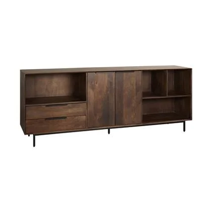 Woonexpress Dressoir Vai Bruin - Hout - 220x85x45cm (BxHxD)