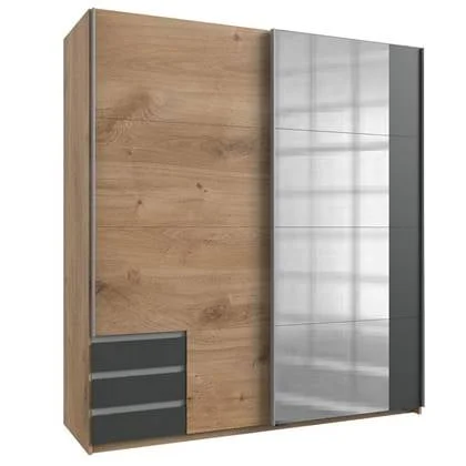 Woonexpress Kledingkast Elsen - Grijs - MDF - 179x198x64cm (BxHxD)