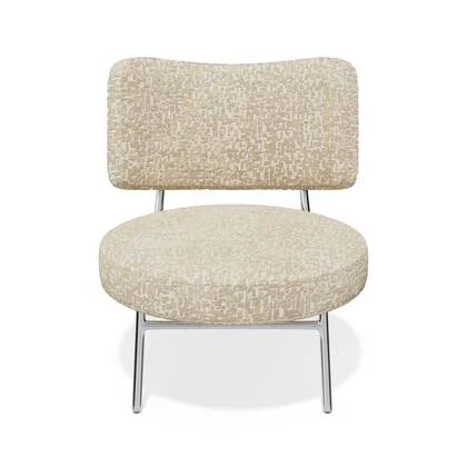Woonkamerfauteuil in beige structuurstof met patroon