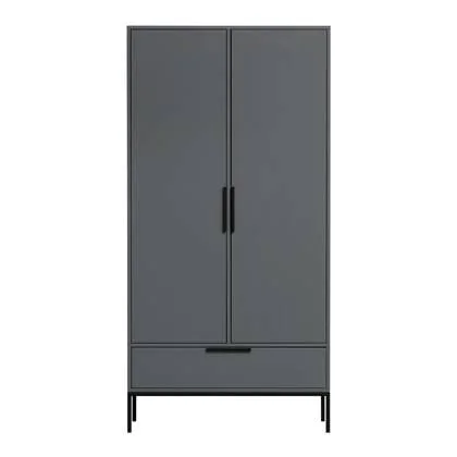 Woood Adam Kledingkast 2-deurs - Steel grey