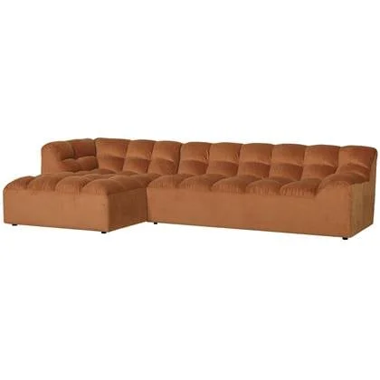WOOOD Allure Chaise Longue Bank - Fluweel - Terra - 79x324x165