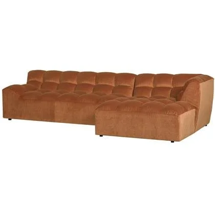 WOOOD Allure Chaise Longue Bank Rechts - Fluweel - Terra - 79x324x165