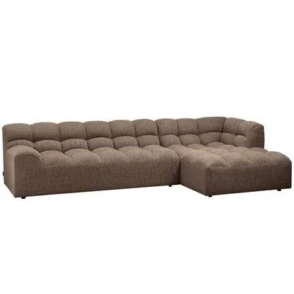 WOOOD Allure Chaise Longue Bank Rechts - Stof - Bruin - 79x324x165