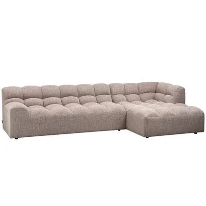 WOOOD Allure Chaise Longue Bank - Stof - Bruin Melange - 79x324x165