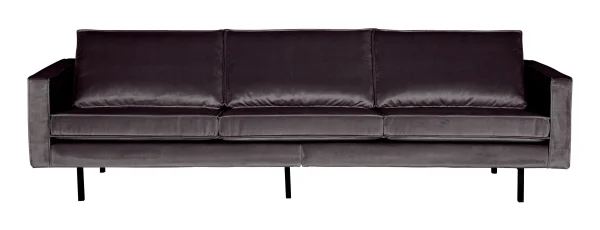 WOOOD Bank 3-zits Rodeo Velvet - Antraciet - BePureHome