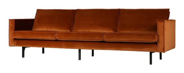 WOOOD Bank 3-zits Rodeo Velvet - Roestbruin - BePureHome