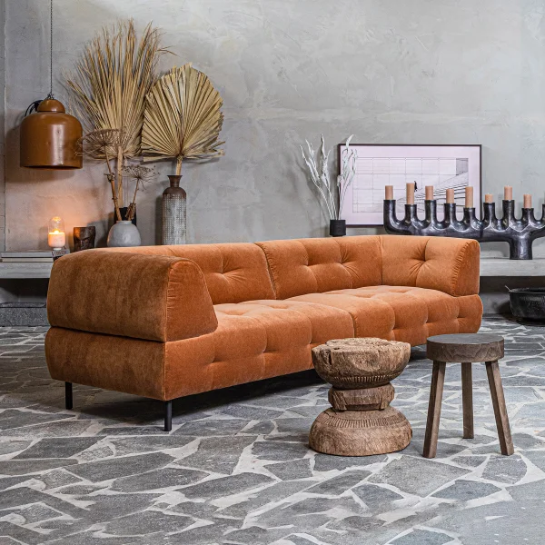 WOOOD Bank Lloyd 4-zits, Velvet - Cinnamon - Exclusive