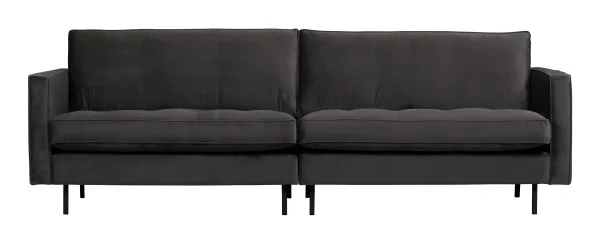 WOOOD Bank Rodeo 3-zits, Velvet - Antraciet - BePureHome
