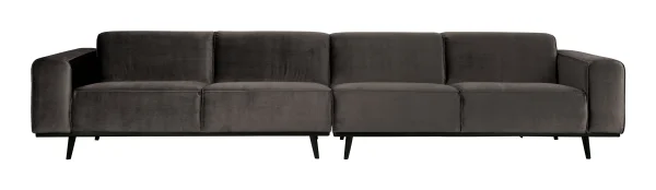 WOOOD Bank Statement 4-zits xxl, Velvet - Taupe - BePureHome