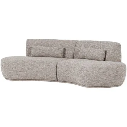 WOOOD Batavier Half Ronde Bank 4-Zits - Polyester - Zand Melange