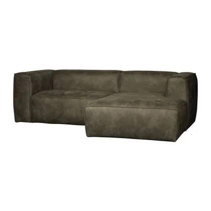 WOOOD Bean Chaise Longue Bank Rechts - Ecoleer - Army - 73x254x178