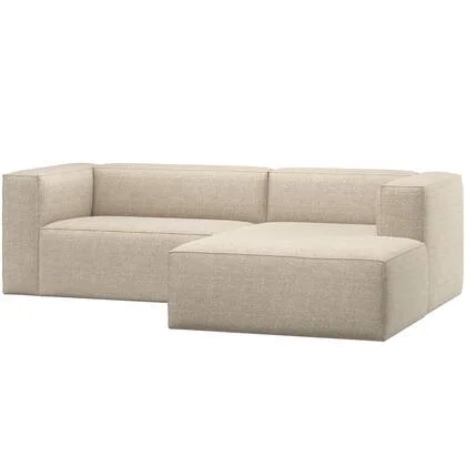 WOOOD Bean Chaise Longue Bank Rechts - Melange - Beige - 73x254x178