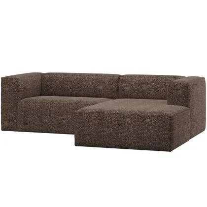 WOOOD Bean Chaise Longue Bank Rechts - Melange - Bruin - 73x254x178