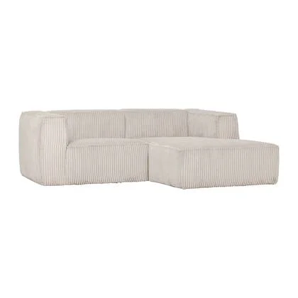 WOOOD Bean Chaise Longue Bank rechts - Ribstof - Naturel - 73x254x178
