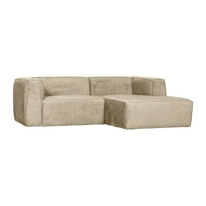 WOOOD Bean Chaise Longue Bank Rechts - Structure Velvet - Buttermilk