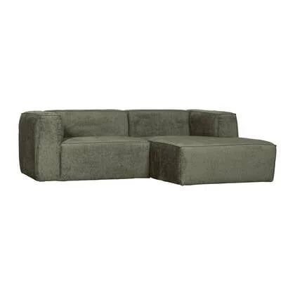 WOOOD Bean Chaise Longue Bank Rechts - Structure - Velvet - Moss