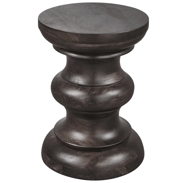 WOOOD Bijzettafel Jonah Mangohout, 30cm - Donkerbruin - Rond