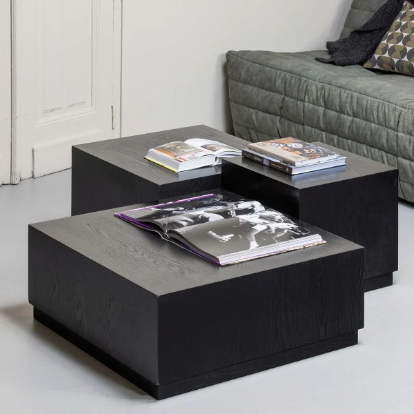 WOOOD Bijzettafel Pim Essen, Set van 3 stuks - zwart - Exclusive
