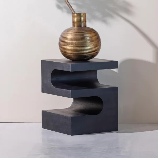 WOOOD Bijzettafel Toma Mangohout, 40 x 40cm - Zwart - Vierkant - Japandi - Exclusive