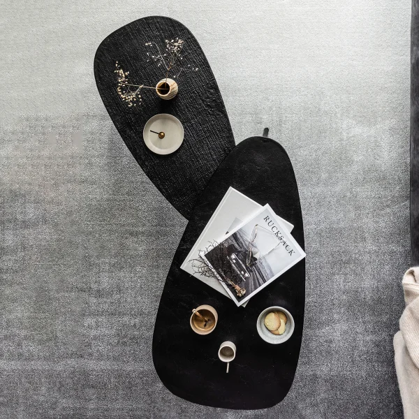 WOOOD Bijzettafel Triangle Set van 2 stuks - zwart - Organisch - Japandi - BePureHome