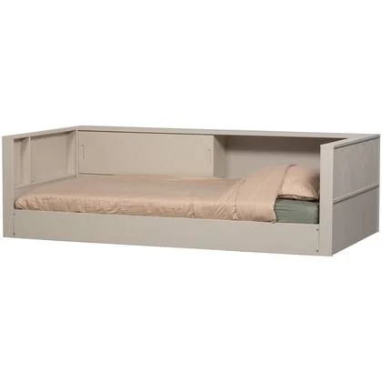 WOOOD Carter Bedbank - Grenenhout - Dust|Beige - 90x200