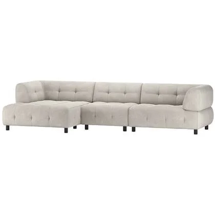 WOOOD Chaise Longue Links Louis - Chenille - Powder - 73x334x120