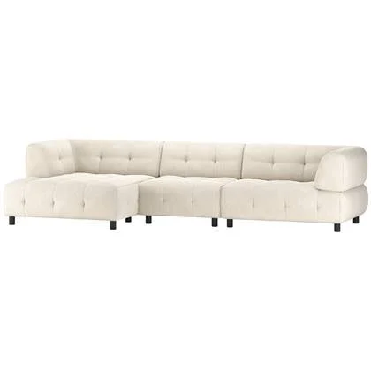 WOOOD Chaise Longue Links Louis - Ribstof - Powder - 73x334x120