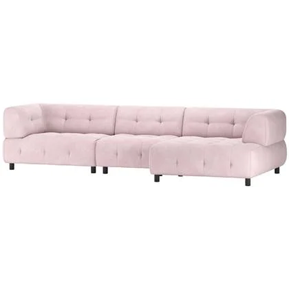 WOOOD Chaise Longue Rechts Louis - Platweef - Mauve - 73x334x120