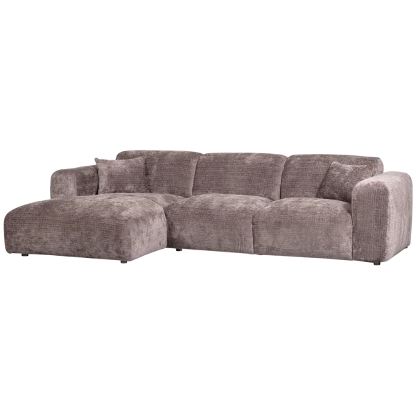 WOOOD Cloud Chaise Longue Links Geweven Chenille Taupe