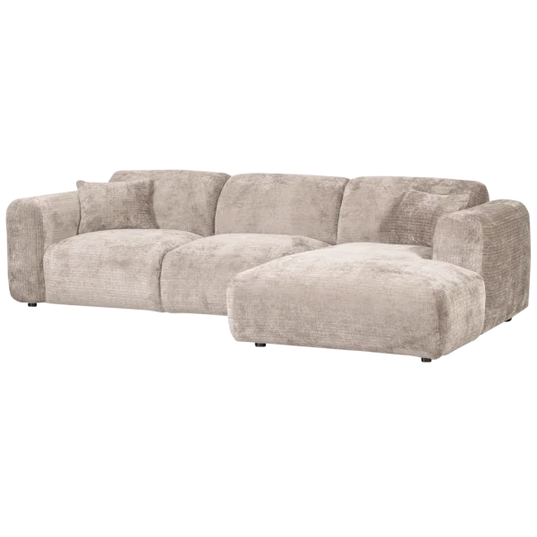 WOOOD Cloud Chaise Longue Rechts Geweven Chenille Naturel