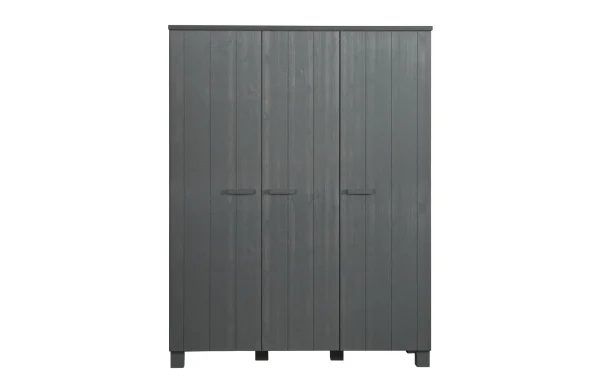 WOOOD-collectie Dennis 3-deurs Kast Grenen Steel Grey Geborsteld