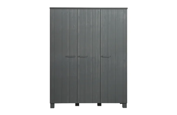 WOOOD-collectie Dennis 3-deurs Kast Grenen Steel Grey Geborsteld