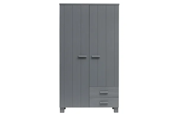 WOOOD-collectie Dennis Kast Met Laden Grenen Steel Grey Geborsteld