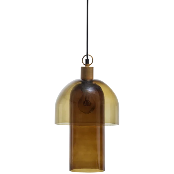 WOOOD-collectie Gigi Hanglamp Dubbele Kap Glas 31Xo22Cm Tan