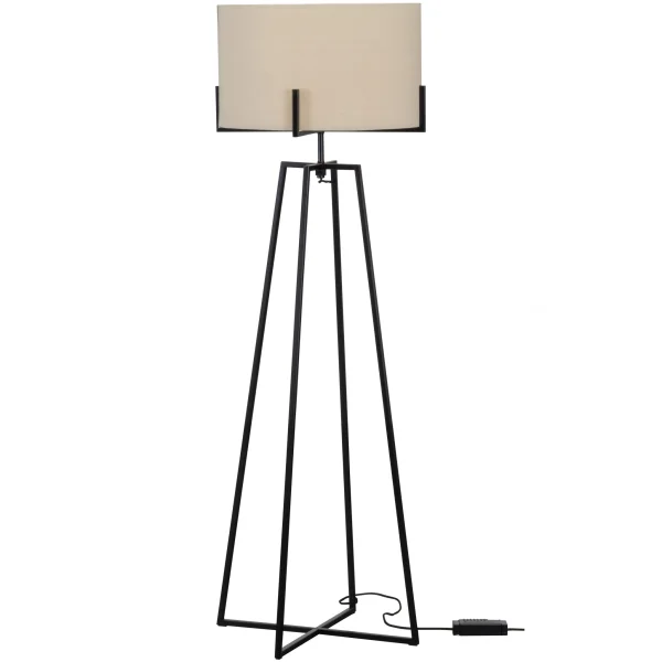 WOOOD-collectie HOLLY VLOERLAMP ZWART/NATUREL