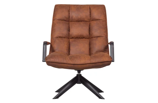 WOOOD-collectie Jouke Draaifauteuil Met Armleuning Kunstleer Cognac