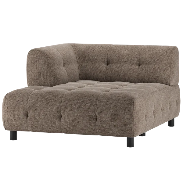 WOOOD-collectie Louis 1,5-Zits Chaise Longue Met Arm Links Chenille Coffee