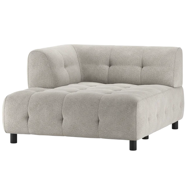 WOOOD-collectie Louis 1,5-Zits Chaise Longue Met Arm Links Chenille Powder