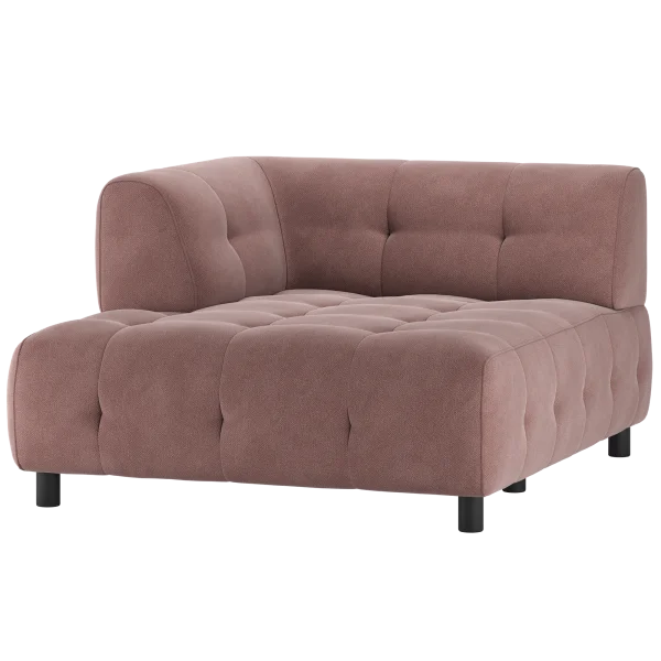 WOOOD-collectie Louis 1,5-Zits Chaise Longue Met Arm Links Geweven Mauve