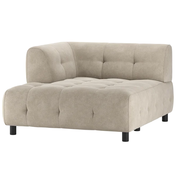 WOOOD-collectie Louis 1,5-Zits Chaise Longue Met Arm Links Geweven Powder