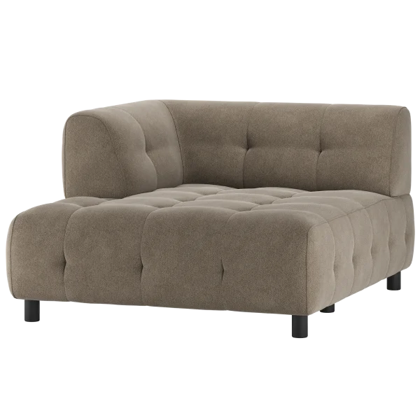 WOOOD-collectie Louis 1,5-Zits Chaise Longue Met Arm Links Geweven Sage